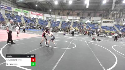 100 lbs Consi Of 16 #2 - Fabrizio Escalante, Webber Middle School vs Noah Hope, Duran Elite