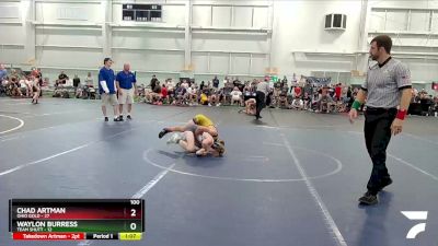 100 lbs Semis & 1st Wrestleback (8 Team) - Chad Artman, Ohio Gold vs Waylon Burress, Team Shutt