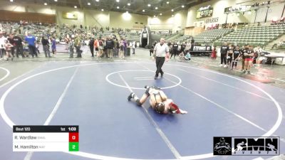 100 lbs Quarterfinal - Ryan Wardlaw, Small Town WC vs Mercer Hamilton, Mat Demon WC