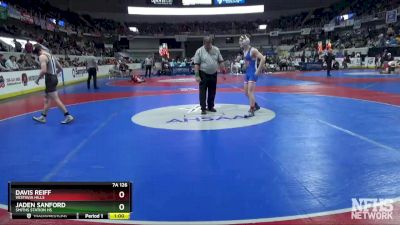 7A 126 lbs Cons. Round 3 - Jaden Sanford, Smiths Station Hs vs Davis Reiff, Vestavia Hills