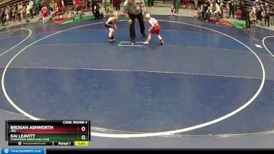 45 lbs Cons. Round 3 - Kai Leavitt, Champions Wrestling Club vs Brogan Ashworth, JWC