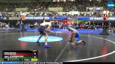 184 lbs Semifinal - NIall Schoenfelder, Wisconsin-Eau Claire vs Ryan DeVivo, Johnson And Wales