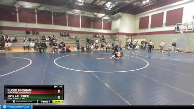 50-54 lbs Cons. Semi - Kloee Bingham, Bear River Junior High vs Skylar Leber, Devils Wrestling