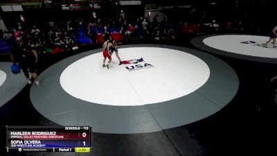 115 lbs Cons. Semi - Marleen Rodriguez, Imperial Valley Panthers Wrestling vs Sofia Olvera, Jedi Wrestling Academy