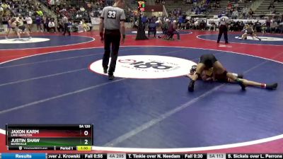 5A 120 lbs Quarterfinal - Jaxon Karm, Lake Hamilton vs Justin Shaw, Batesville