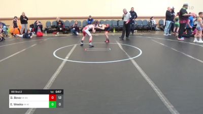 70 lbs Rr Rnd 2 - Dane Bova, All American K-4 vs Elijah Weeks, Warrior RTC K-4