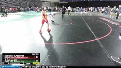 98 lbs Round 4 - Jasmeen Blacketer, Franklin Pierce Cardinal Wrestling Club vs Emily Sahlin, Fitness Quest Wrestling Club