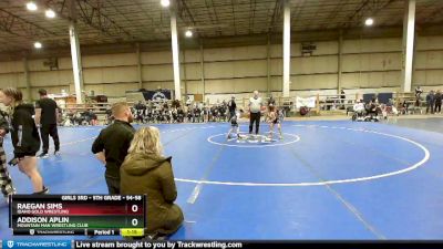 54-58 lbs Round 3 - Addison Aplin, Mountain Man Wrestling Club vs Raegan Sims, Idaho Gold Wrestling