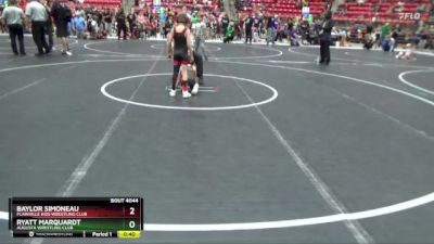 52 lbs Cons. Round 1 - Baylor Simoneau, Plainville Kids Wrestling Club vs Ryatt Marquardt, Augusta Wrestling Club
