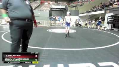 82 lbs Cons. Round 2 - Braden Schwarzenbach, Team Temecula /Pin Club vs Thomas Arizaga, Wolf Pack WC