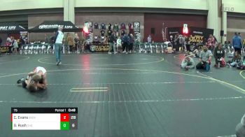 75 lbs Placement (4 Team) - Cruz Evans, Backyard Brawlers vs Gavin Rush, Carolina Hammer Squad