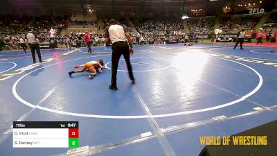 70 lbs Round Of 16 - Derreck Flud, Hilldale Youth Wrestling Club vs Skyler Rainey, Victory