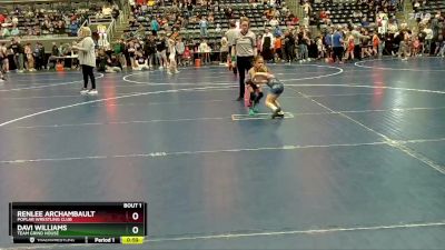 40 lbs Quarterfinal - Davi Williams, Team Grind House vs Renlee Archambault, Poplar Wrestling Club