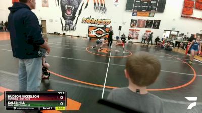 97-102 lbs Round 3 - Hudson Mickelson, North Big Horn Rams vs Kaleb Hill, Cody Wrestling Club