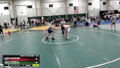 190 lbs Cons. Round 2 - Luke Hagedorn, GACC vs Giulio Traglia, Wichita Wrestling Club