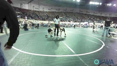 49 lbs Round Of 32 - Mateo Sierra, OKC Saints Wrestling vs Gray Fife, Tecumseh Takedown Club