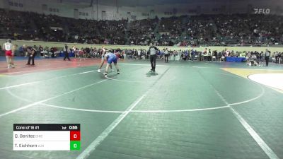 161 lbs Consi Of 16 #1 - Quinton Benitez, Chickasha Wrestling vs Trevor Eichhorn, Vinita Junior High