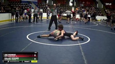 117 lbs Semis & 1st Wrestleback (8 Team) - Jak Monroe, Dirty Dozen Team vs Malaki Mosher, Southwest Arsenal