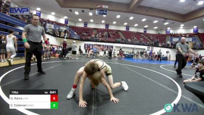 73 lbs Rr Rnd 1 - Glendale Rains, Lions Wrestling Academy vs Corban Coleman, D3 Wrestling Cluib