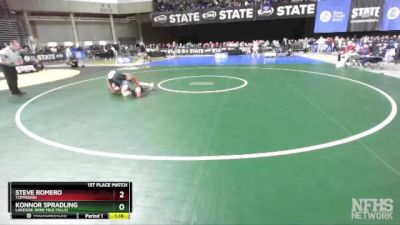 1A 113 lbs 1st Place Match - Konnor Spradling, Lakeside (Nine Mile Falls) vs Steve Romero, Toppenish