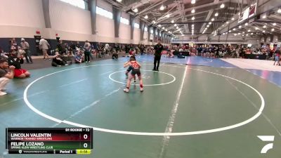 72 lbs 1st Place Match - Lincoln Valentin, Warrior Trained Wrestling vs Felipe Lozano, Spring Klein Wrestling Club