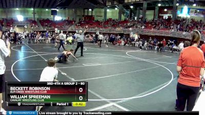 80 lbs Cons. Round 2 - William Spreeman, Cavalry Wrestling Club vs Beckett Robinson, Elm Creek Wrestling Club