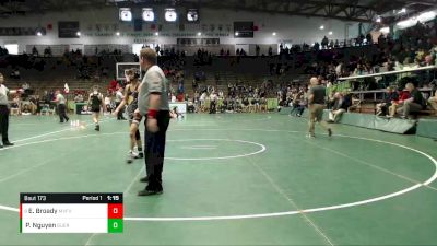 120 lbs Semifinal - Elijah Broady, Mt. Vernon (Fortville) vs Peter Nguyen, Guerin Catholic