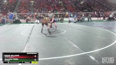 G 114 lbs Quarterfinal - Rihanna Mora, Vallivue vs Kinzie Williams, American Falls