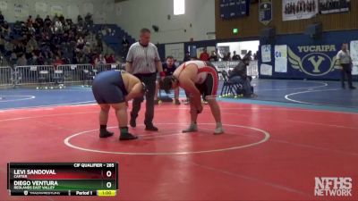 285 lbs Cons. Round 5 - Diego Ventura, Redlands East Valley vs Levi Sandoval, Carter