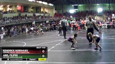 56 lbs Champ. Round 2 - Abel Filipek, Milford Wrestling Club vs Kendrick Nordhues, Central Valley Youth Wrestling