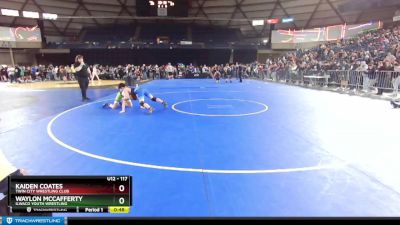 117 lbs Cons. Round 2 - Waylon McCafferty, Ilwaco Youth Wrestling vs Kaiden Coates, Twin City Wrestling Club