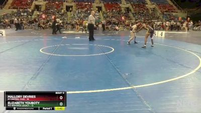 110 lbs Semis & 1st Wrestleback (8 Team) - Mallory DeVries, E1-Central Cass vs Elizabeth Youboty, W2-Bismarck Legacy