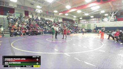 190 lbs Champ. Round 2 - Ben Bomberger, Poway vs Joaquin Pilego-Lima, El Cajon Valley