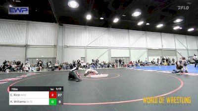 75 lbs Quarterfinal - Emy Rice, OK Supergirls Black vs Kaydance Williams, Untouchables Girls Teal