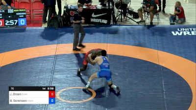 70 lbs Semifinal - James Green, Sunkist Kids Wrestling Club vs Brandon Sorensen, Hawkeye WC