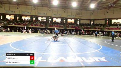 165 lbs Round Of 16 - Tre Wilfong, Charlotte Christian School vs Nicolas Barnabae, Mount Saint Joseph