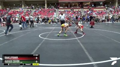 76 lbs Champ. Round 2 - Isaac Steiner, Hoisington Cardinals vs Hudson Moore, Tonganoxie Wrestling Club