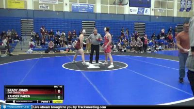 220 lbs Quarterfinals (8 Team) - Brady Jones, East Central vs Zander Paden, Mishawaka