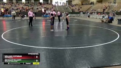 85 lbs Quarterfinal - Beckham Elliott, Wildcats Wrestling vs William Cothran, Iron Knights