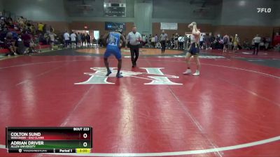 157 lbs Cons. Round 4 - Colton Sund, Wisconsin - Eau Claire vs Adrian Driver, Allen University