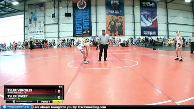 92 lbs Rd# 2 10:30am Friday - Tyler Sweet, Cali Red vs Tyler Verceles, Maryland Gold