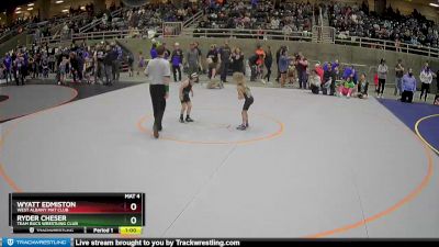 53 lbs Semifinal - Wyatt Edmiston, West Albany Mat Club vs Ryder Cheser, Team Bucs Wrestling Club