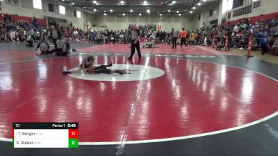 70 lbs Round 2 - Tate Berger, Centennial Youth Wrestling vs Samuel Bieber, Bemidji