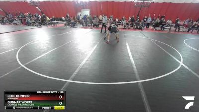 138 lbs Cons. Semi - Cole Dummer, Wisconsin vs Gunnar Wopat, LaCrosse Area Wrestlers