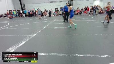 106 lbs Round 6 (8 Team) - Kai Schwartz, South Side WC Blue vs Zaphyr Musshorn, Team Tugman WC