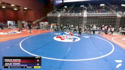 57 lbs Quarterfinal - Paislee Barton, Riverton USA Wrestling vs Ashlee Vegors, Green River Grapplers Wrestling