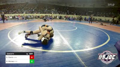 96 lbs Consi Of 4 - Grant Davis, Honey Badgers Wrestling Club vs Brody Mcnac, Bristow Youth Wrestling