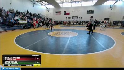 132 lbs Semifinal - Evan Childs, All Saints Episcopal vs Dorian Spiegel, St. John`s School