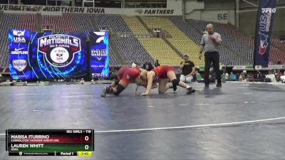 118 lbs 1st Place Match - Marisa Iturrino, Carrollton Thunder Wrestling vs Lauren Whitt, Iowa