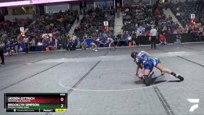 100 lbs Cons. Semi - Brooklyn Simpson, Kansas Young Guns vs Jayden Gittrich, Wichita Blue Knights